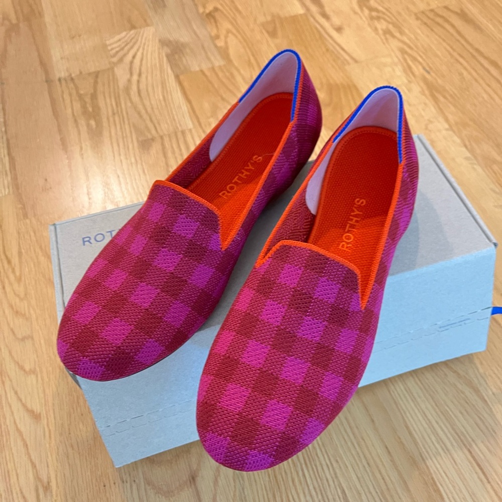 NEW Rothy’a loafer Cherry Gingham